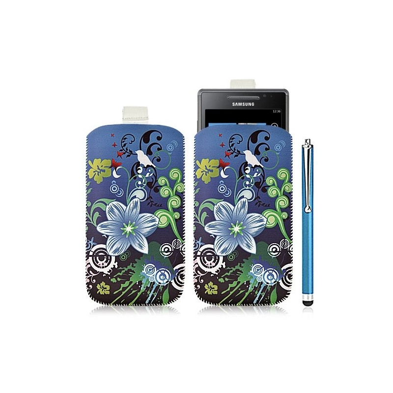 Housse coque étui pochette pour Samsung Omnia 7 i8700 avec motif HF09+ stylet luxe