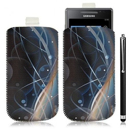 Housse coque étui pochette pour Samsung Omnia 7 i8700 avec motif HF10+ stylet luxe