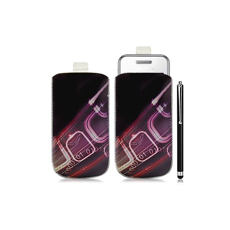 Housse coque étui pochette pour Samsung Player One S5230 avec motif HF07+ stylet luxe