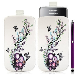 Housse coque étui pochette pour Samsung Star 2 S5260 avec motif HF01+stylet luxe