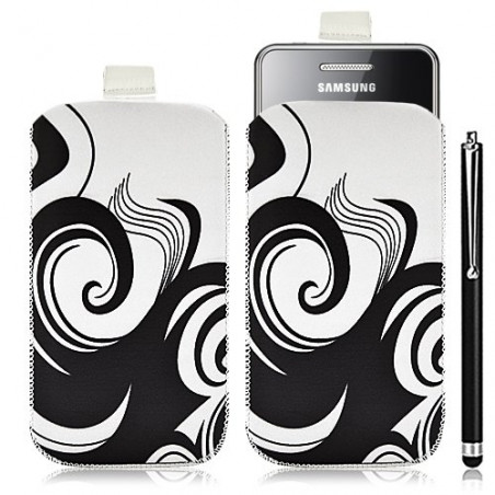 Housse coque étui pochette pour Samsung Star 2 S5260 avec motif HF04+stylet luxe