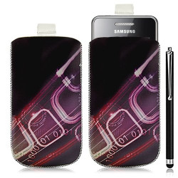 Housse coque étui pochette pour Samsung Star 2 S5260 avec motif HF07+stylet luxe