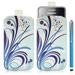 Housse coque étui pochette pour Samsung Star 2 S5260 avec motif HF08+stylet luxe