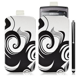 Housse coque étui pochette pour Samsung Wave S8500 avec motif HF04+ stylet luxe