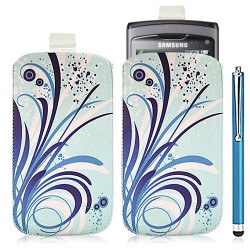 Housse coque étui pochette pour Samsung Wave S8500 avec motif HF08+ stylet luxe