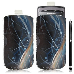 Housse coque étui pochette pour Samsung Wave S8500 avec motif HF10+ stylet luxe