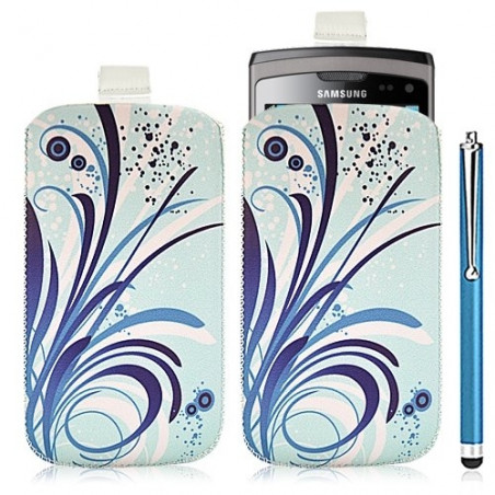 Housse coque étui pochette pour Samsung Wave 2 S8530 avec motif HF08 + stylet luxe