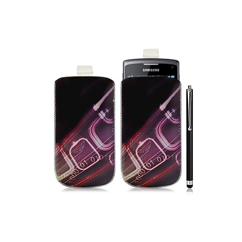 Housse coque étui pochette pour Samsung Wave 3 avec motif HF07 + stylet lux