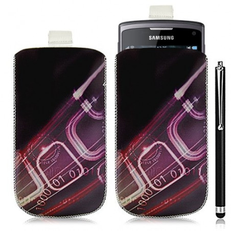 Housse coque étui pochette pour Samsung Wave 3 avec motif HF07 + stylet lux