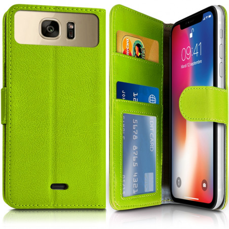 Coque Housse Etui avec Rabat Latéral Fonction Support pour Wiko Cink Slim couleur Blanc