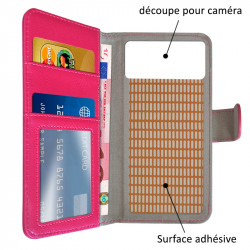 Coque Housse Etui avec Rabat Latéral Fonction Support pour Wiko Cink Slim couleur Blanc