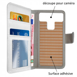 Etui Portefeuille Blanc (Ref.3-C) pour Smartphone Danew Konnect 505