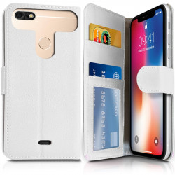 Etui Portefeuille Blanc (Ref.1-C) pour Smartphone Danew Konnect 455