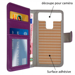 Etui Portefeuille Violet (Ref.4-C) pour Smartphone Altice SX41