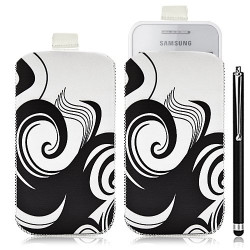 Housse coque étui pochette pour Samsung Wave 575 S5750 avec motif HF04+ stylet luxe