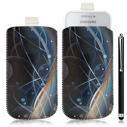 Housse coque étui pochette pour Samsung Wave 575 S5750 avec motif HF10+ stylet luxe