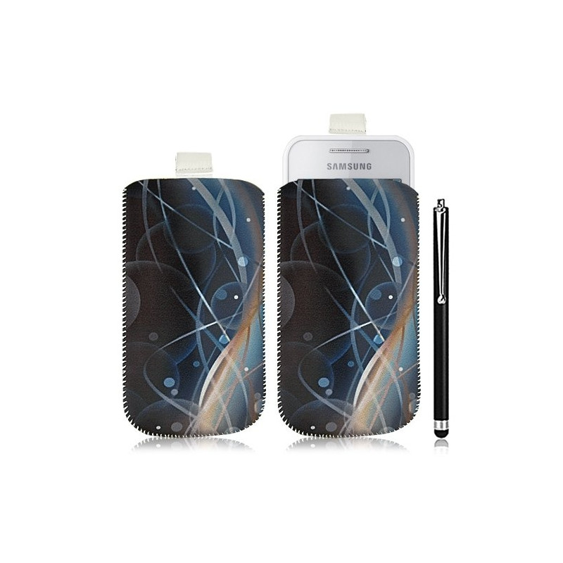 Housse coque étui pochette pour Samsung Wave 575 S5750 avec motif HF10+ stylet luxe