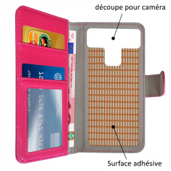 Coque Housse Etui avec Rabat Latéral Fonction Support pour Wiko Cink Slim couleur Blanc