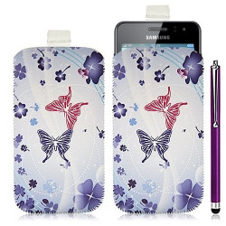 Housse coque étui pochette pour Samsung Wave M S7250 avec motif HF06+ stylet luxe