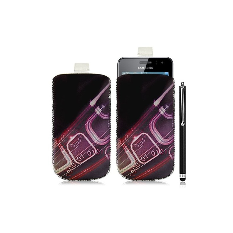 Housse coque étui pochette pour Samsung Wave M S7250 avec motif HF07+ stylet luxe