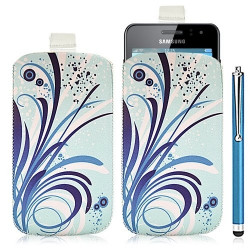 Housse coque étui pochette pour Samsung Wave M S7250 avec motif HF08+ stylet luxe