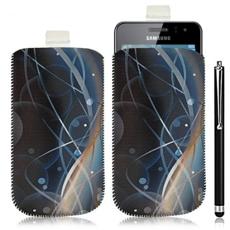 Housse coque étui pochette pour Samsung Wave M S7250 avec motif HF10+ stylet luxe