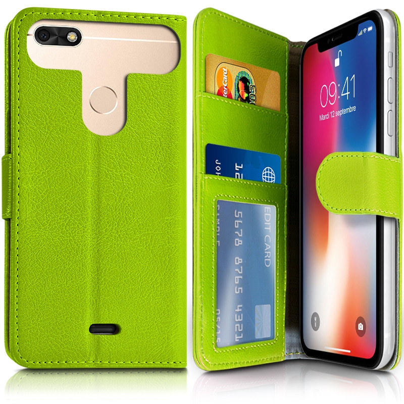 Coque Housse Etui avec Rabat Latéral Fonction Support pour Wiko Cink Slim couleur Blanc