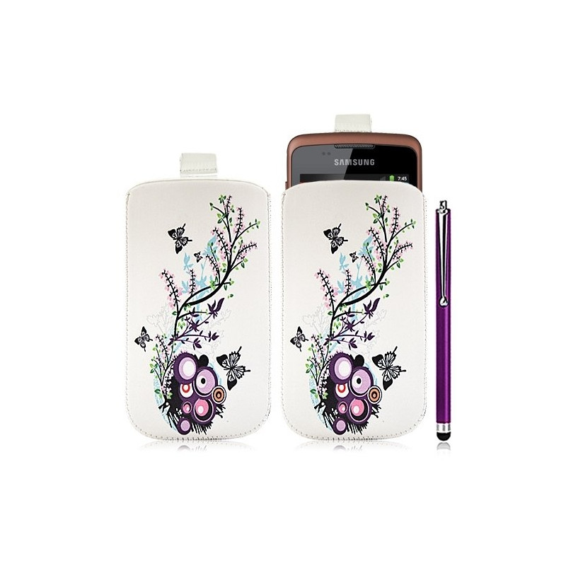 Housse coque étui pochette pour Samsung Galaxy Xcover S5690 avec motif HF01 + stylet luxe