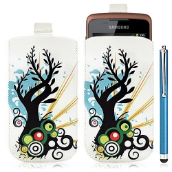 Housse coque étui pochette pour Samsung Galaxy Xcover S5690 avec motif HF03+ stylet luxe