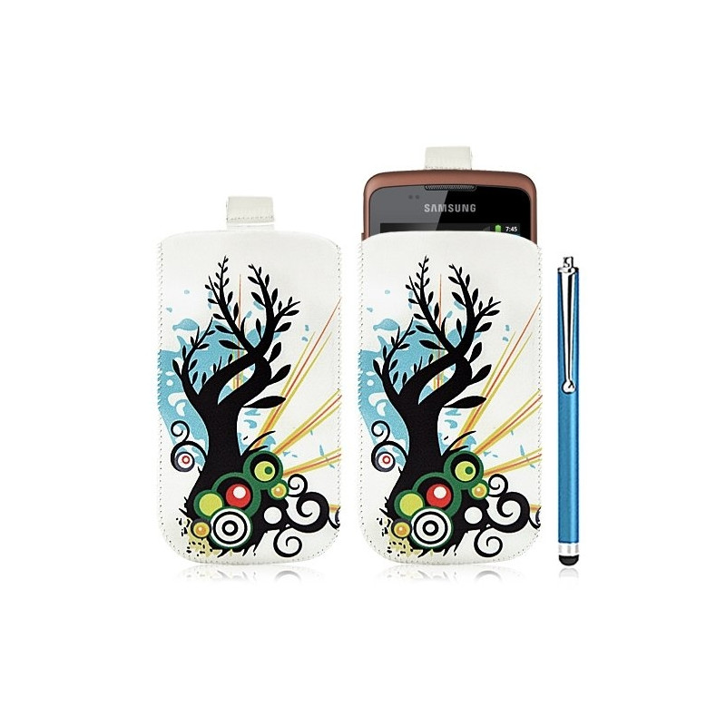 Housse coque étui pochette pour Samsung Galaxy Xcover S5690 avec motif HF03+ stylet luxe