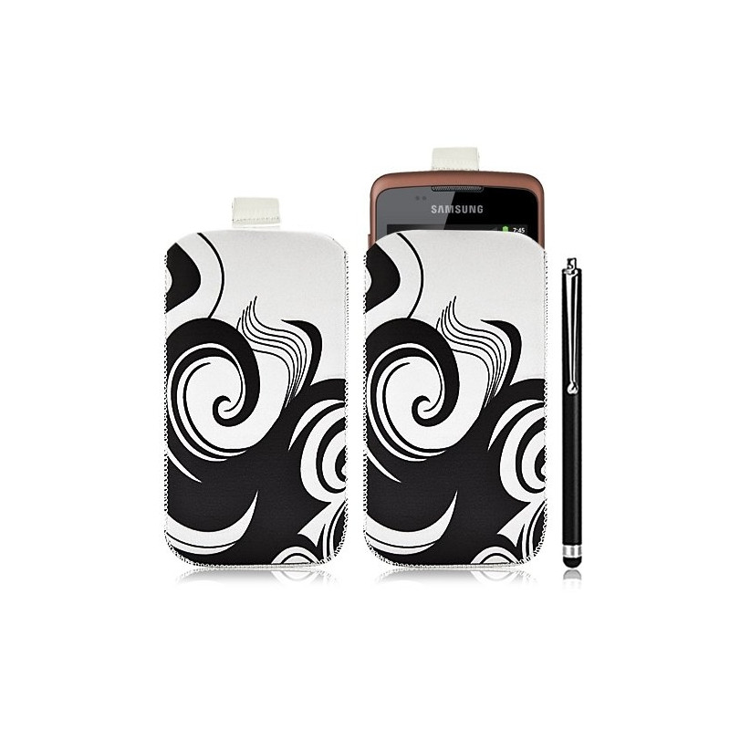 Housse coque étui pochette pour Samsung Galaxy Xcover S5690 avec motif HF04+ stylet luxe