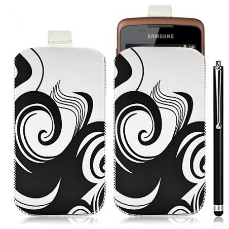 Housse coque étui pochette pour Samsung Galaxy Xcover S5690 avec motif HF04+ stylet luxe