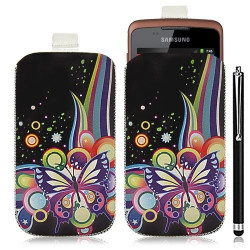 Housse coque étui pochette pour Samsung Galaxy Xcover S5690 avec motif HF05+ stylet luxe