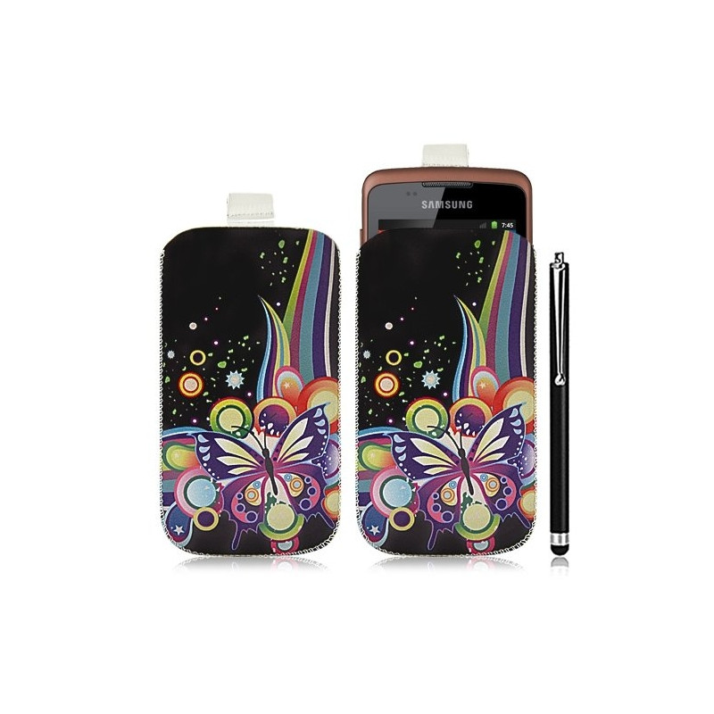 Housse coque étui pochette pour Samsung Galaxy Xcover S5690 avec motif HF05+ stylet luxe