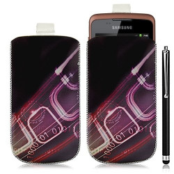 Housse coque étui pochette pour Samsung Galaxy Xcover S5690 avec motif HF07+ stylet luxe