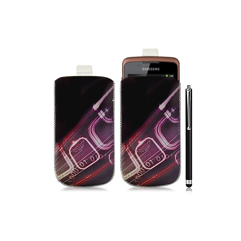 Housse coque étui pochette pour Samsung Galaxy Xcover S5690 avec motif HF07+ stylet luxe