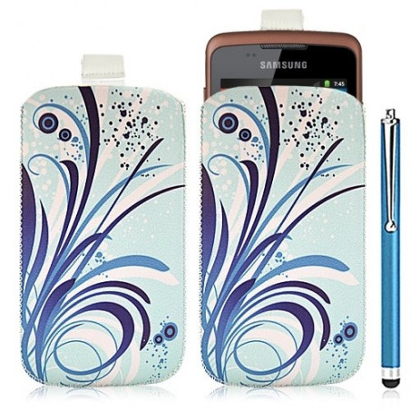 Housse coque étui pochette pour Samsung Galaxy Xcover S5690 avec motif HF08+ stylet luxe