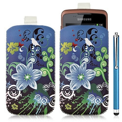 Housse coque étui pochette pour Samsung Galaxy Xcover S5690 avec motif HF09+ stylet luxe