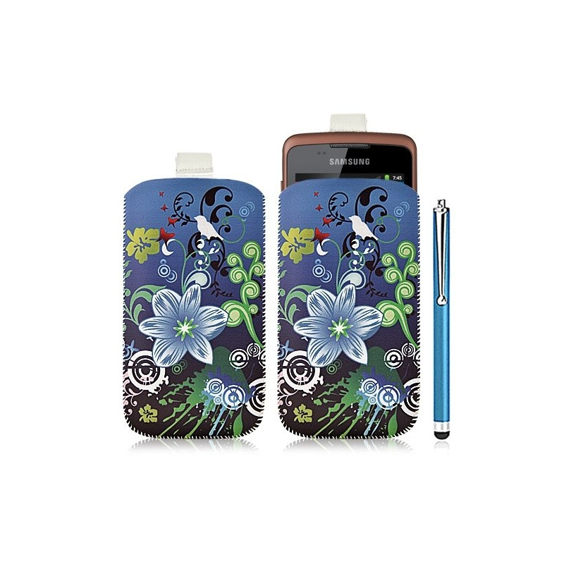 Housse coque étui pochette pour Samsung Galaxy Xcover S5690 avec motif HF09+ stylet luxe