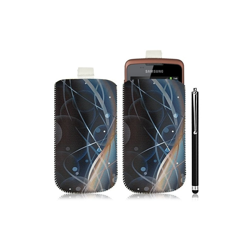 Housse coque étui pochette pour Samsung Galaxy Xcover S5690 avec motif HF10+ stylet luxe