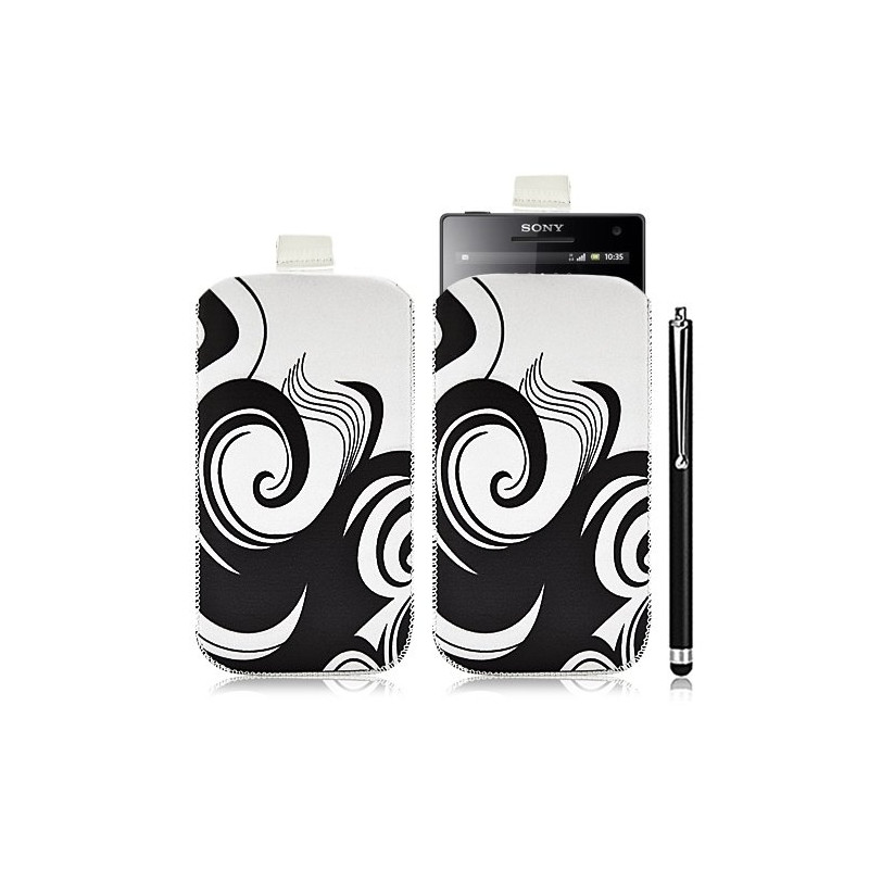 Housse coque étui pochette pour Sony Xperia S avec motif HF04+ stylet luxe