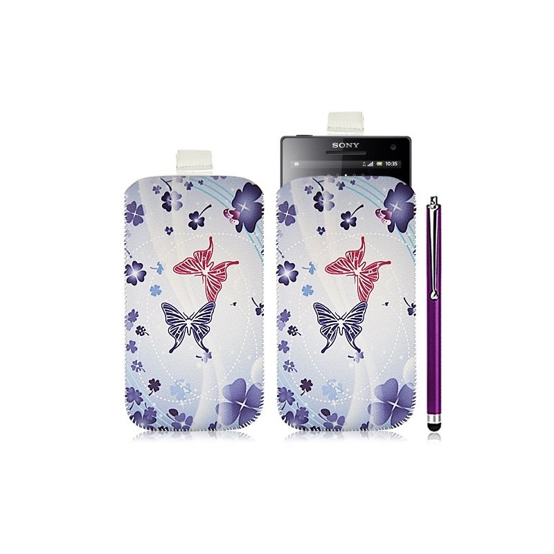 Housse coque étui pochette pour Sony Xperia S avec motif HF06+ stylet luxe