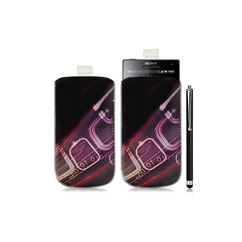 Housse coque étui pochette pour Sony Xperia S avec motif HF07+ stylet luxe