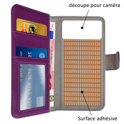 Coque Housse Etui avec Rabat Latéral Fonction Support pour Wiko Cink Slim couleur Blanc