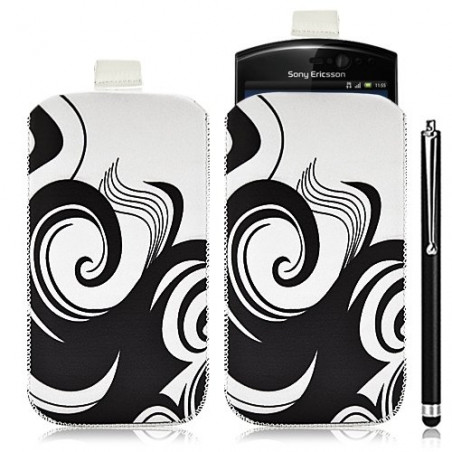 Housse coque étui pochette pour Sony Ericsson Xperia Kyno avec motif HF04+ stylet luxe