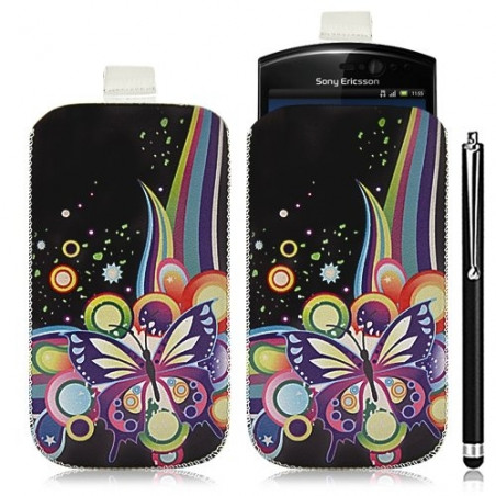 Housse coque étui pochette pour Sony Ericsson Xperia Kyno avec motif HF05+ stylet luxe