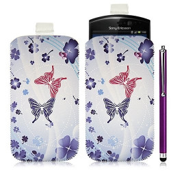 Housse coque étui pochette pour Sony Ericsson Xperia Kyno avec motif HF06+ stylet luxe