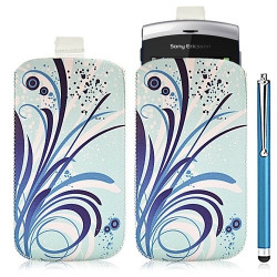 Housse coque étui pochette pour Sony Ericsson Vivaz U5 avec motif HF08+ stylet luxe