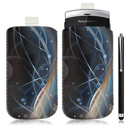 Housse coque étui pochette pour Sony Ericsson Vivaz U5 avec motif HF10+ stylet luxe