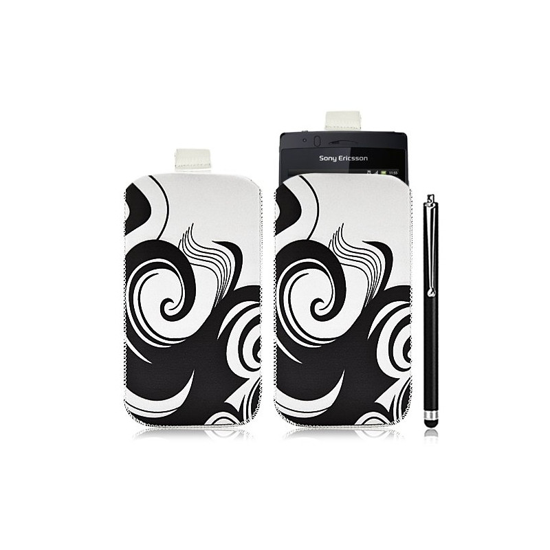 Housse coque étui pochette pour Sony Ericsson Xperia Arc / Arc S avec motif HF04+ stylet luxe